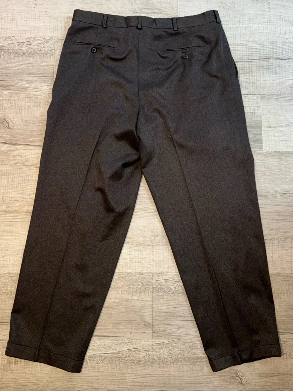 VTG Slates Levi Strauss USA Made 36x30 Pleated Cuffed Slacks Dacron Microfiber